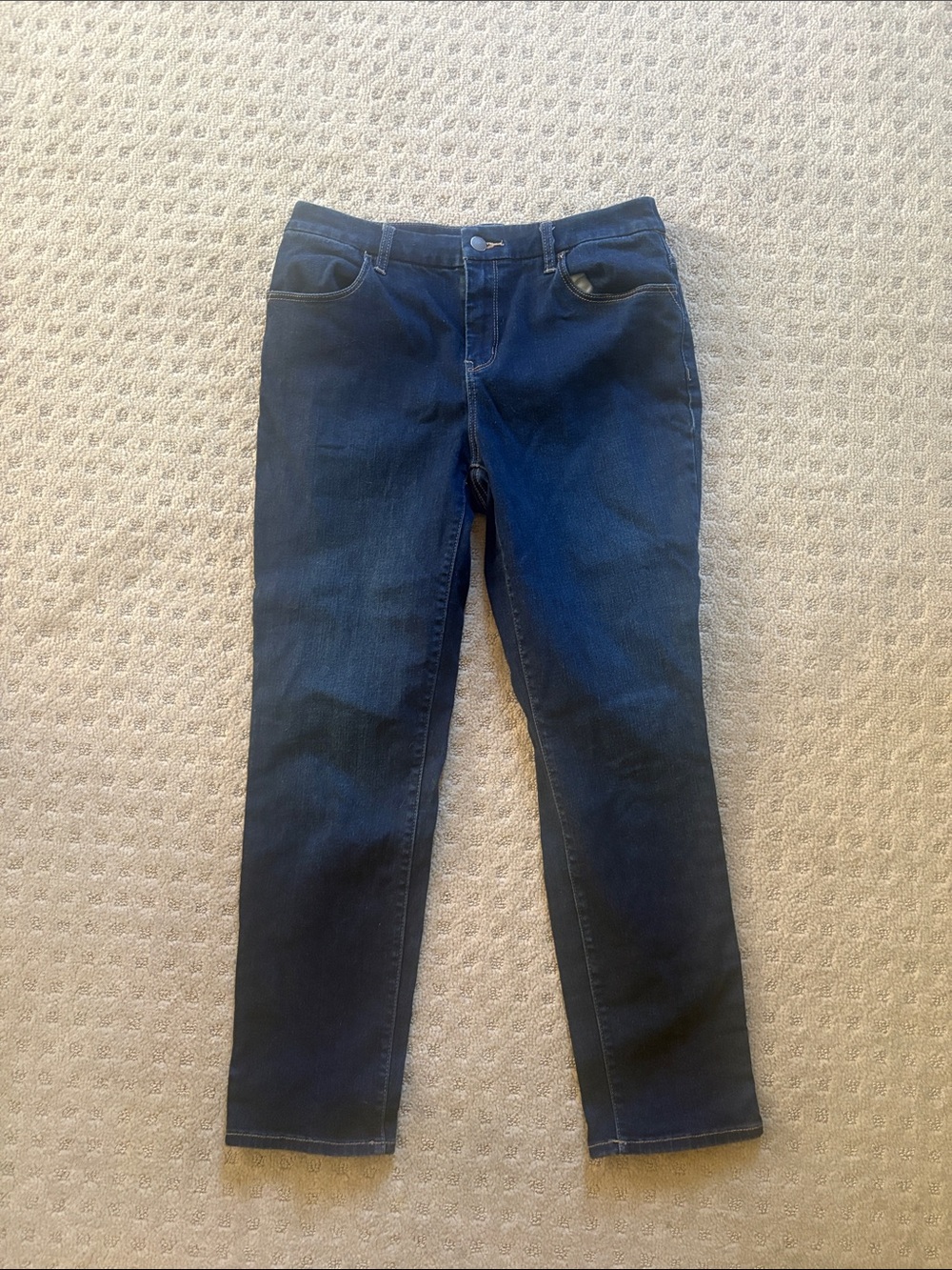 Chico’s Perfect Stretch Girlfriend Slim Leg Ankle Women’s Dark Blue Jeans
